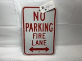 No Parking Fire Lane -metal sign, 18