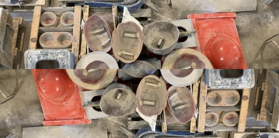 assortment of sink molds and dog bowls
