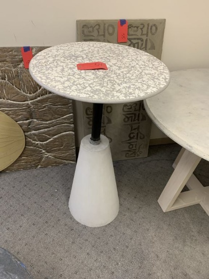 22" round cast table top with cast base 22" high