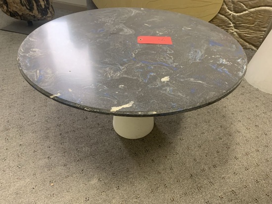 30" round cast table top with cast pedestal base