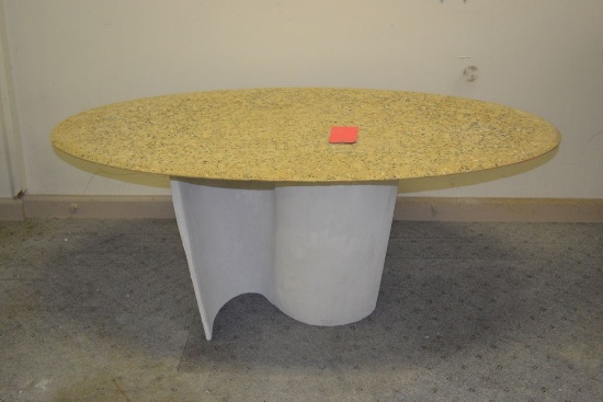27" x 46" oval table top with cast base 18" high