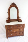 Victorian marble top dresser with mirror