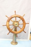 Brass Ships Steering Column and Wheel