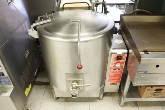 Vulcan 40 Gallon fully jacketed stationary kettle,