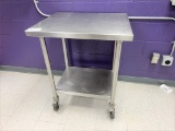 stainless steel table with casters,
