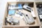 staplers and assortment of staples, SAAB touch up pens