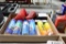 assortment of cleaners and funnels