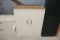 2 shelf metal cabinet with wood top