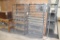 2 metal and wood shelving units