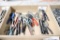 assortment of pliers - needle nose, cutting nippers, combination pliers,