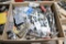 assortment of grinder keys, Dremel parts, and misc. tools/ hardware