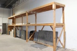 3 sections of wood large wood shelving
