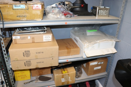 assortment of parts on shelf