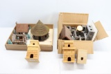 Plaster hut, christmas houses, (4) wood towers