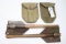 (2) 1944 U.S. Military Folding Trench Shovel with Case