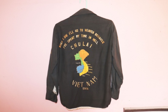 Black Chulai Vietnam Souvenir Jacket 1968