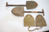 (2) 1942 WWII Trench Shovel with Case