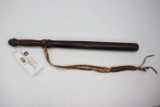 Wooden Bat with Braided Leather Strap
