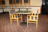 Single Pedestal Table w/ 2 Chairs (pool bar)