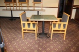 Single Pedestal Table w/ 2 Chairs (pool bar)