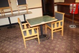 Single Pedestal Table w/ 2 Chairs (pool bar)