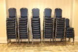 (55) Blue Banquet Chairs (basement)