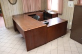 desk, chairs and cabinet