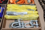 Assortment tow straps and shackles