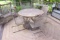 Wrought Iron Table and (4) Chair set, and Bench