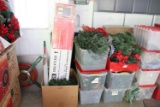 Assortment of Holiday Wreaths, Garland (garage)