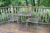 Wrought Iron Table and (2) Chair set