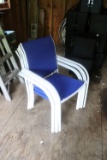 (5) Metal Outdoor Chairs Blue