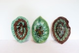 (3) Majolica Leaf plates (upstairs)