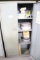 Metal storage cabinet w/ grinding wheels, &