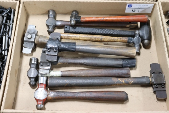 Assortment of ball peen hammers