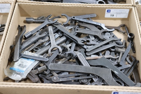 Assortment of Spanner and hook wrenches