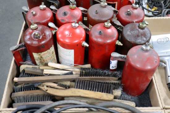 Assortment of Sure Shot Milwaukee sprayers & wire brushes