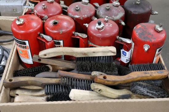Assortment of Sure Shot Milwaukee sprayers & wire brushes