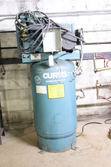 Curtis air compressor, 7 1/2 hp, 24" x 48", 80 gal