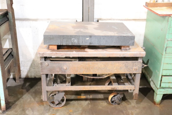 Granite surface plate w/ industrial cart