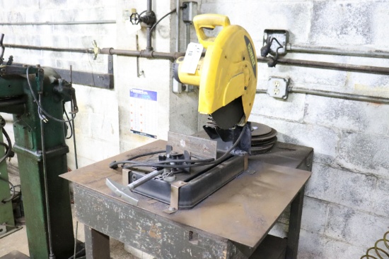 DeWalt chop saw 14" on table w/ casters