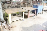 (2) steel base work tables
