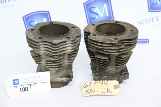 Pair of Harley Davidson Knucklehead Engine Cylinders