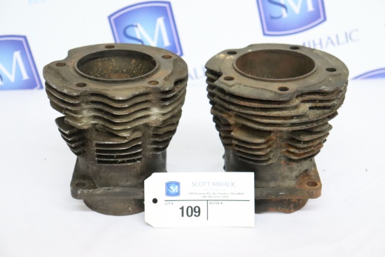 Pair of Harley Davidson Knucklehead Engine Cylinders