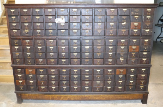Library Bureau Sole Makers Antique Wooden 144 Drawer Card Catalog