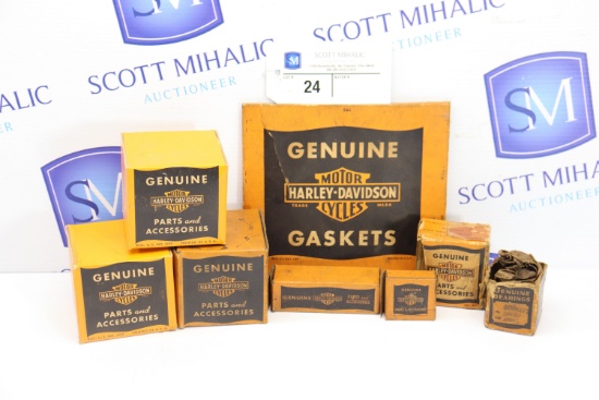 (9) Harley Davidson Parts and Parts Boxes