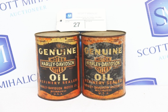 (2) Harley Davidson Oil Can