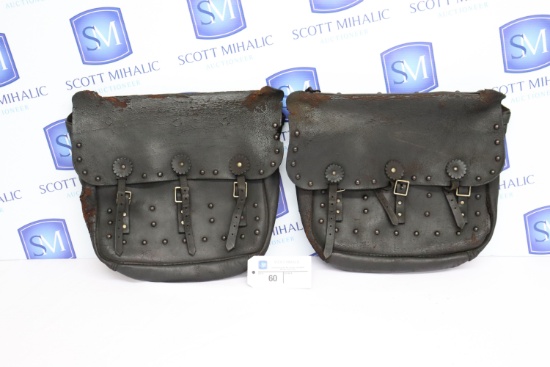 Pair of Black leather Saddlebags