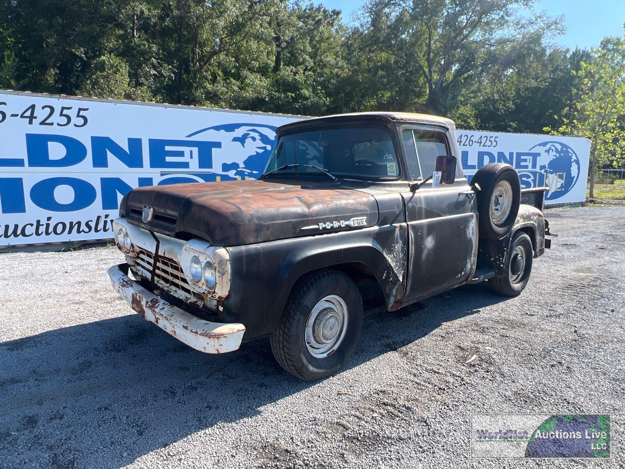 1960 FORD F100 PICKUP TRUCK VIN-F10J0N16058 | Proxibid