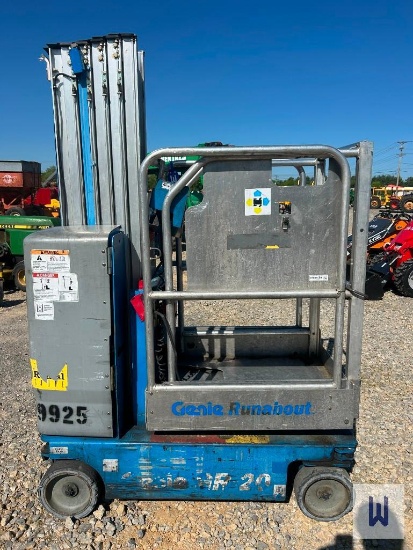 2015 Genie Gr-20 Vertical Mast Lift, Sn:Gr15-39925